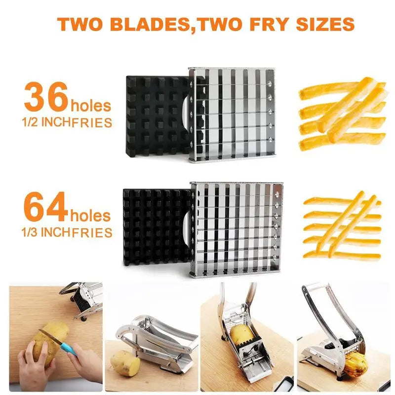 Kitchen Manual Cutter Stainless Steel French Fries Slicer Potato Chips Maker Meat Chopper Cutting Cooking Machine（only blade）