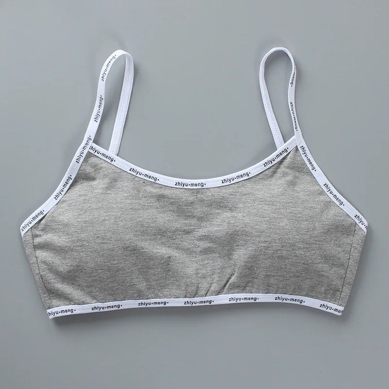 Soutien-gorge d'entraînement en coton pour adolescentes de 8 à 16 ans, soutien-gorge de sport pour filles, coussinet de poitrine détachable, sous-vêtements pour adolescents, haut tubulaire, gilet