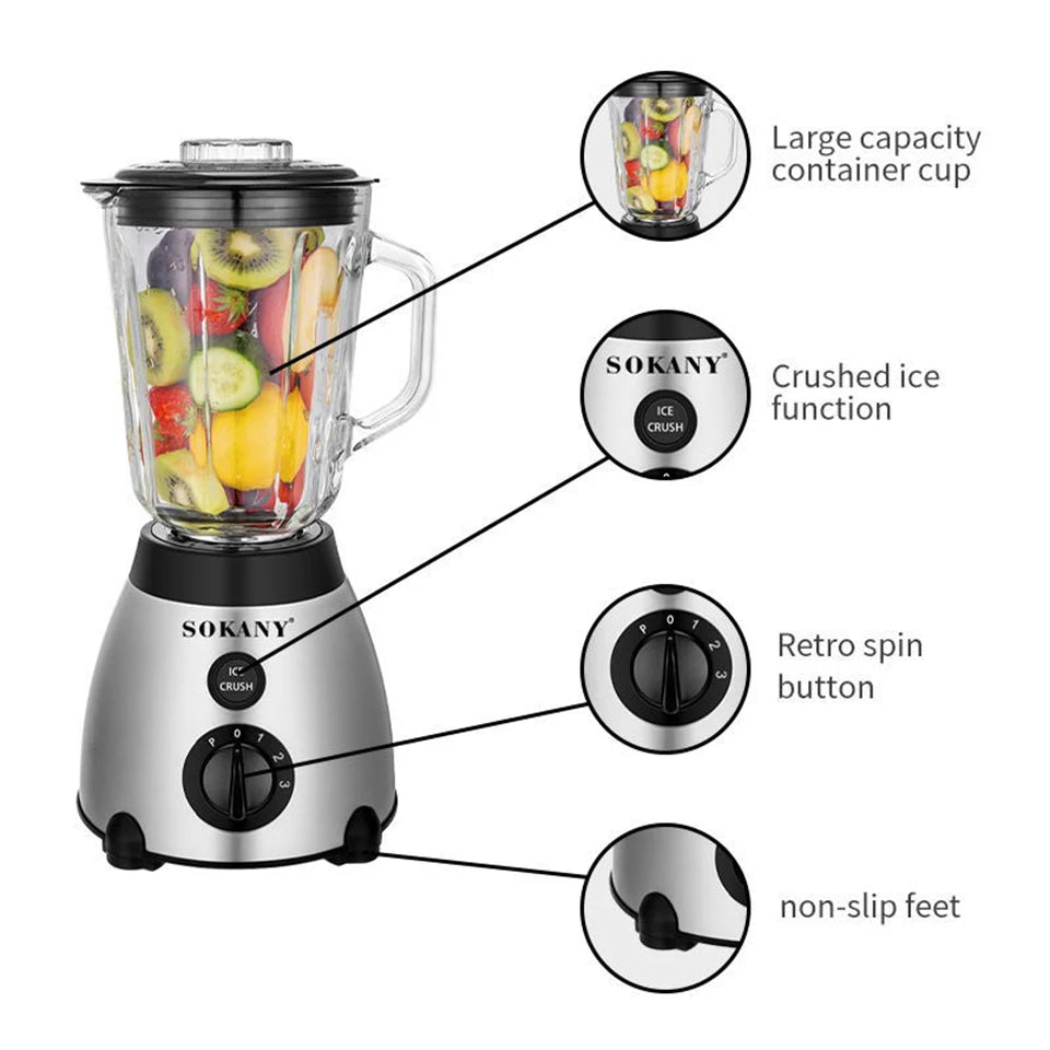 SK149S Compact Kitchen System, 400W, 2 Functions for Smoothies, Drinks, Coffee Bean Grinding Food Blender with Processor Bowl_Yu Sweetie