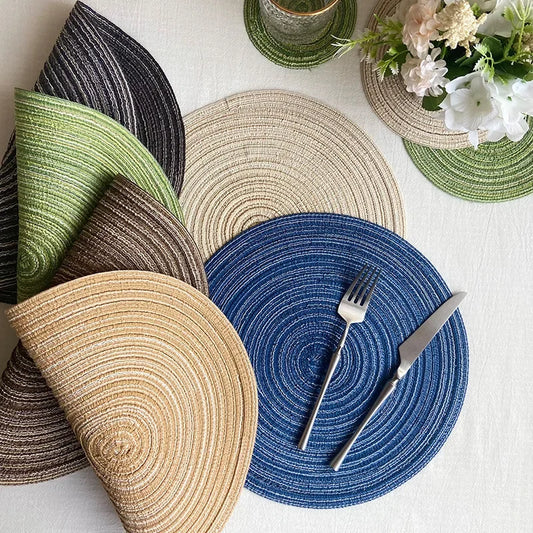 Table placemats for table mat Ramie Insulation Pad Placemats Linen Non Slip Table Mats Home Decoration Pad Coaster