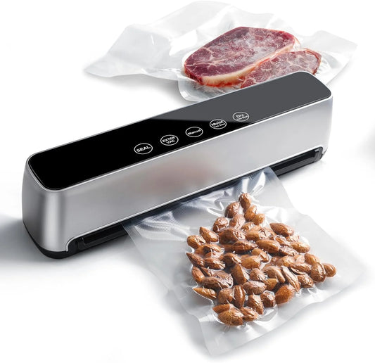 Fully Automatic Vacuum Food Sealer Machine 5mm Sealing Line Hands-Free Operation Vacuum Sealing Dry & Wet Foods LED Touch Panel