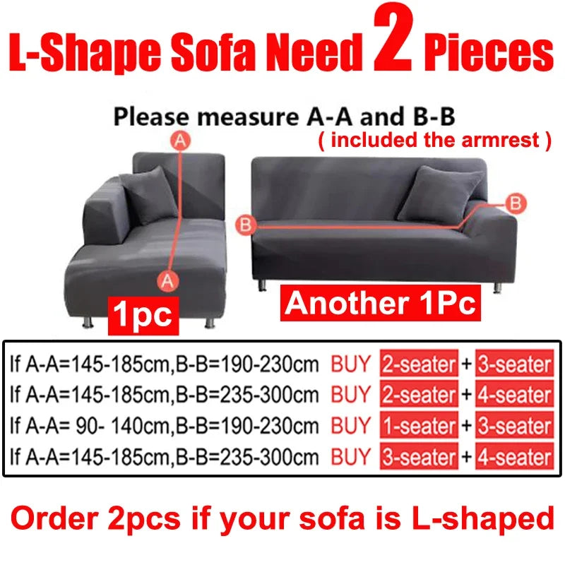 Waterproof Jacquard Sofa Covers 1/2/3/4 Seats Solid Couch Cover L Shaped Sofa Cover Protector Bench Covers