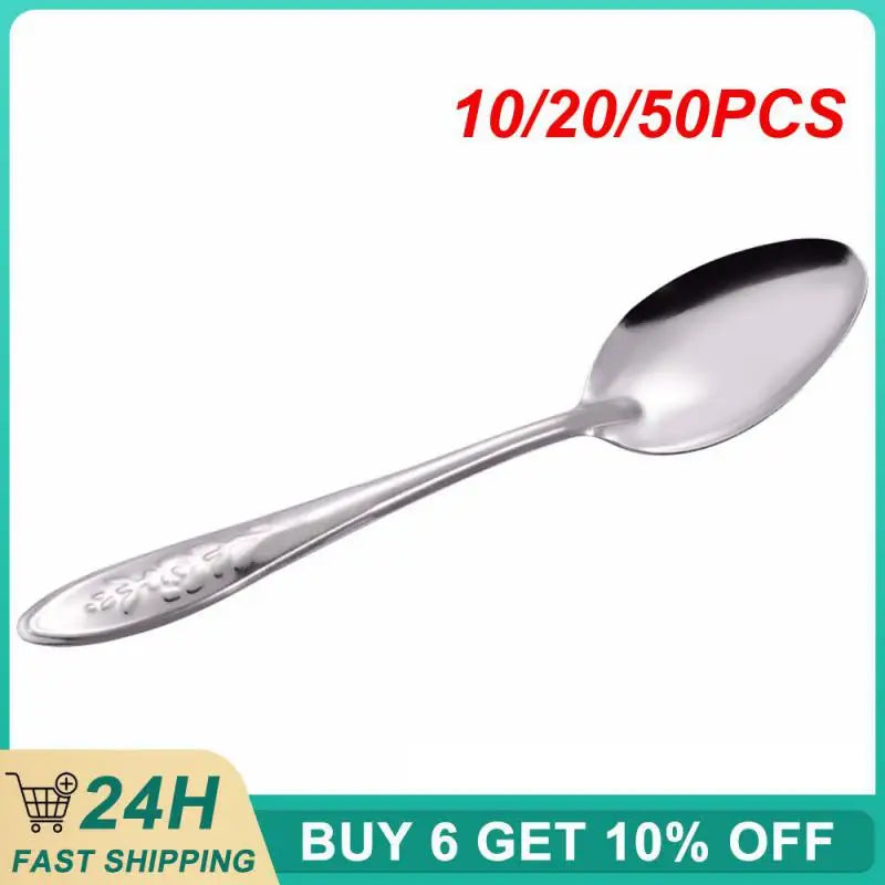 10/20/50PCS Spoon Smooth Edges Without Damaging The Mouth Fashionable And Aesthetically Pleasing Tableware Eating Spoons