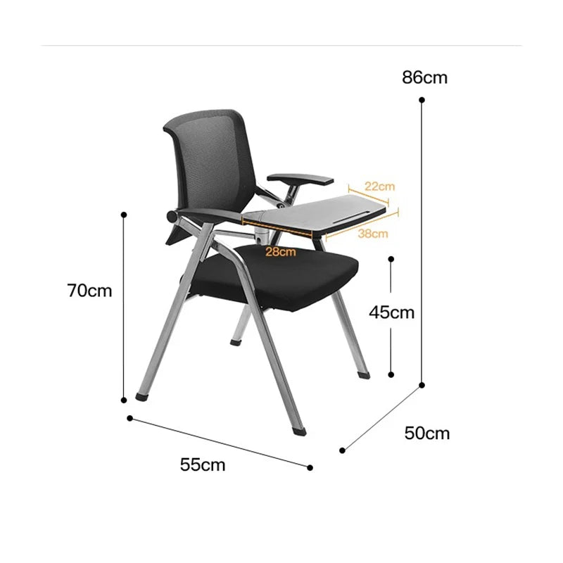 Training Office Chair Writing Board Foldable Armrest Conference Comfy Chair Meeting Cadeira De Escritorio Office Furniture WKOC