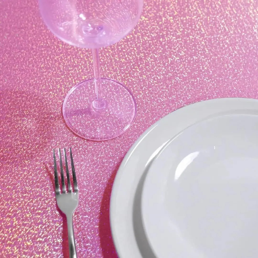 Sparkle Glitter Laser Pink Sequin Tablecloth for Parties 60x102 Inch -Rectangle Table Cover Overlay for Wedding Baby Shower Cakemaison et jadin