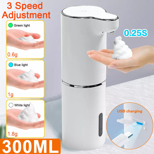 Foam Soap Dispenser Automatic Touchless Sensor USB Smart Foam Machine 300ML Infrared Liquid Soap Dispenser Pump Hand Sanitizer