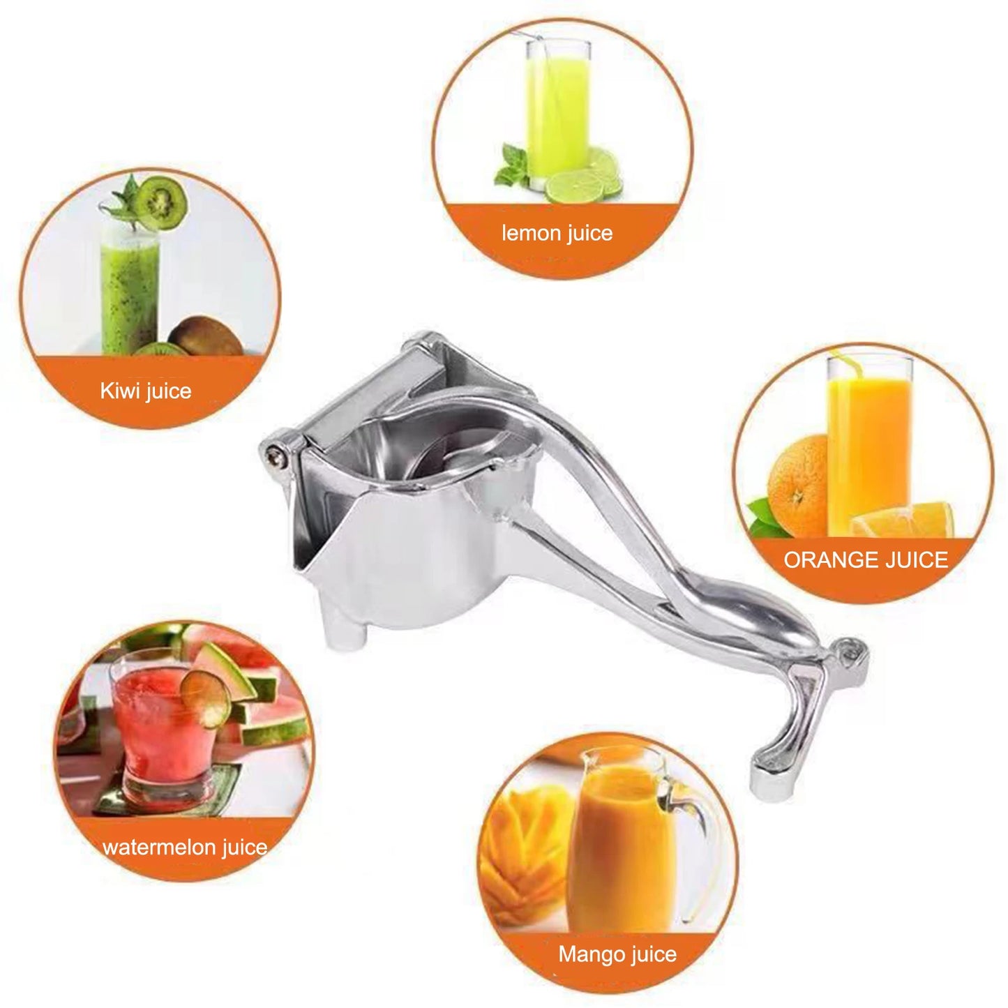 Manual Lemon Squeezer Zinc Alloy Steel Orange Squeezer Juicer Fruit Juice Citrus Press Machine Handle Press Multifunctional Tool