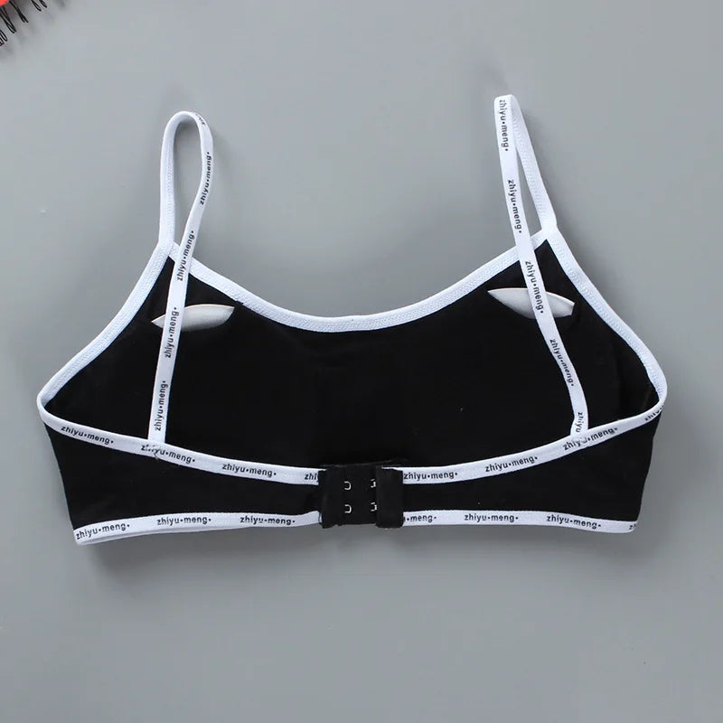 Soutien-gorge d'entraînement en coton pour adolescentes de 8 à 16 ans, soutien-gorge de sport pour filles, coussinet de poitrine détachable, sous-vêtements pour adolescents, haut tubulaire, gilet