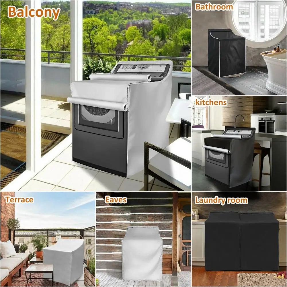 Washing Machine Top Dust Cover Waterproof Sunscreen Anti-uv Laundry Washer/dryer Dustproof Protective Cover