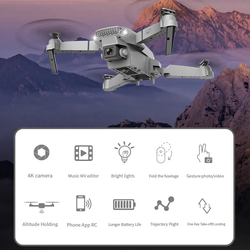 Nouveau Drone E88 PRO professionnel, caméra HD grand Angle 10K, hauteur fixe, télécommande pliable, hélicoptère Quadrotor, jouet pour enfants