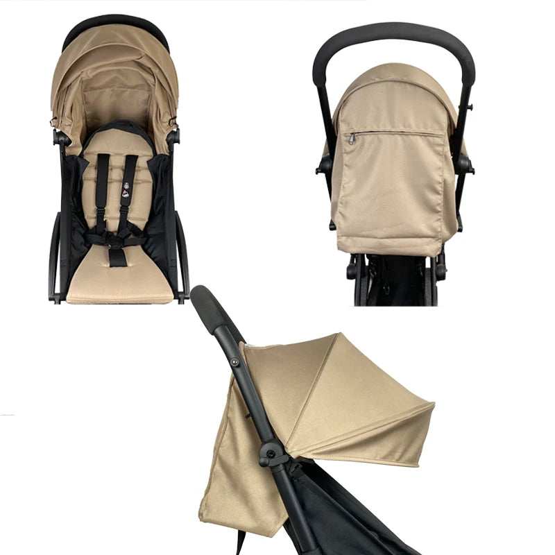 Baby Stroller Accessories 175 Degrees Stroller Hood & Mattress For yoyo2 yoya Babytime Cover With Back Zipper Pocket