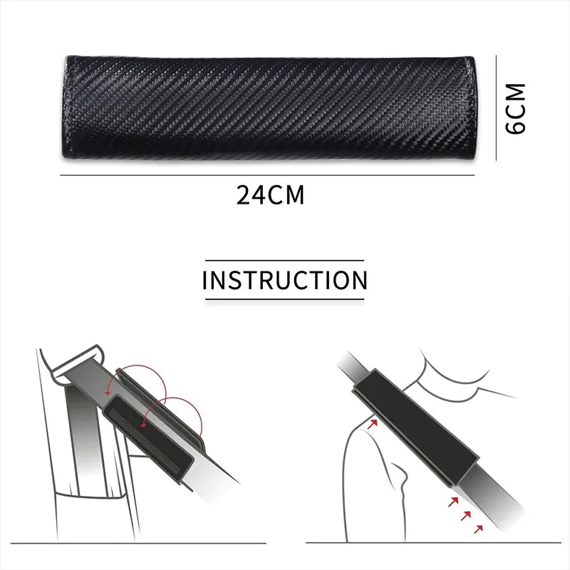 Ceinture de sécurité de voiture en Fiber de carbone, 2 pièces, couverture de protection des épaules, ornement de ceinture de sécurité pour Mitsubishi Asx, accessoires d'intérieur automobile