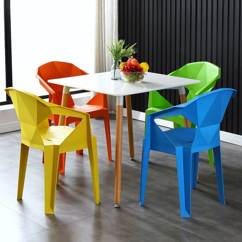 Patio Modern Chairs Designer Plastic Ergonomic Kitchen Space Saving Unique Dining Chairs With Armrest Chaise Outdoor Furniture