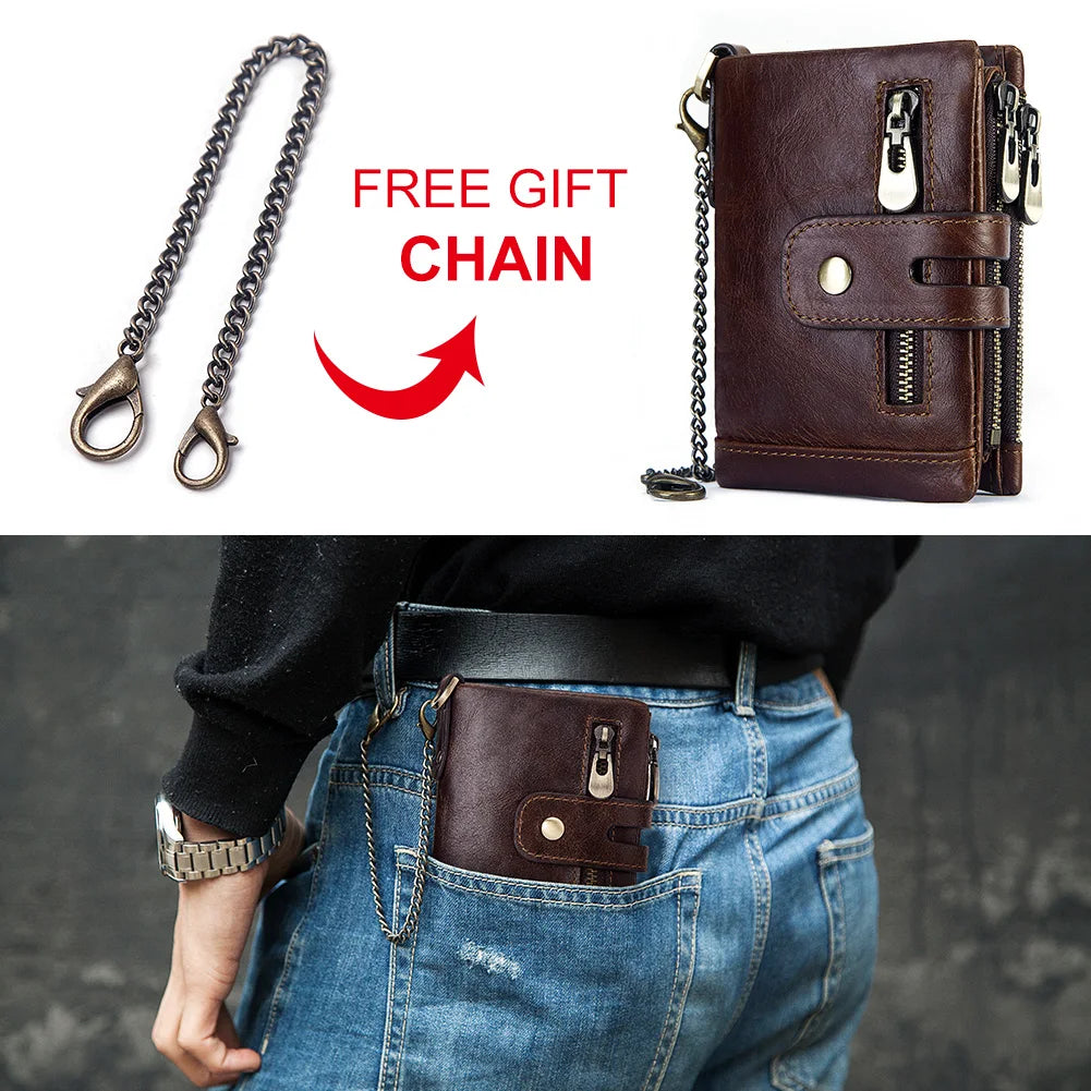 Top Sale 100% Genuine Leather Men Wallet Coin Purse Small Card Holder PORTFOLIO Portomonee Male Walet Pocket Coffee Money