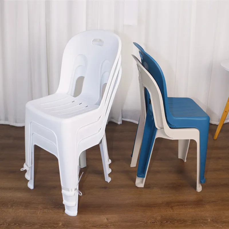 128Plastic chair thickened Nordic leisure home dining chair adult backrest chair outdoor food stall armless table and chair