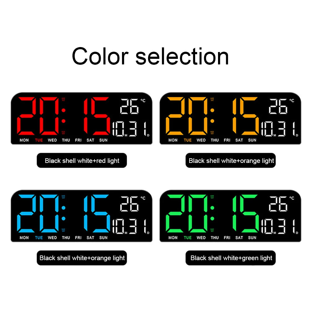 Electronic Digital Alarm Clock LED Display Clock with Sleep Button 5 Modes Adjustable Brightness Wall Desk Clock For Home Decor