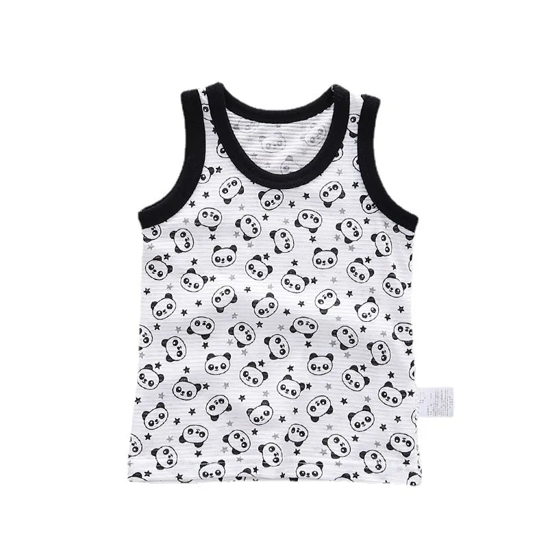 Vest Tops For Boys Girls Summer Children Clothes Cotton Shirts Baby boy Cartoon Tank Top Infant Knitted Undershirt 2022