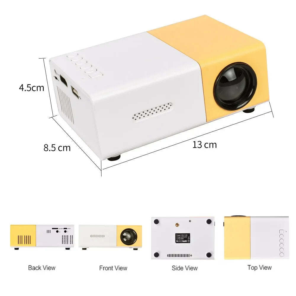 Salange YG300 Mini projecteur LED Yg300 Version améliorée 1000 Lumen 320x240P HDMI USB Audio lecteur multimédia à domicile