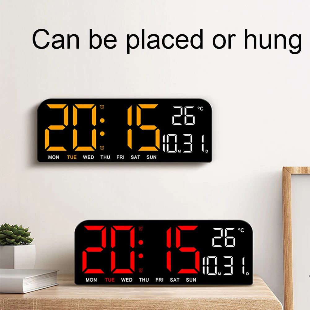 Electronic Digital Alarm Clock LED Display Clock with Sleep Button 5 Modes Adjustable Brightness Wall Desk Clock For Home Decor