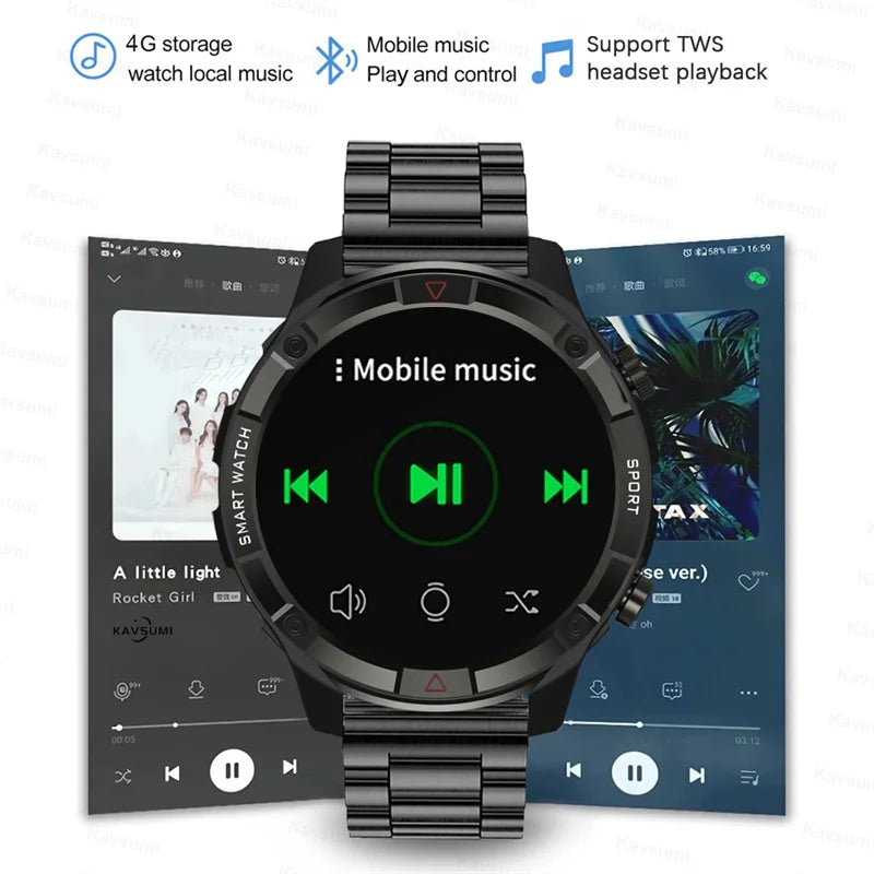 Montre connectée pour hommes, écran 2024x454, affichage toujours de l'heure, appels Bluetooth, musique locale, téléphone Android iOS, nouveau, 454