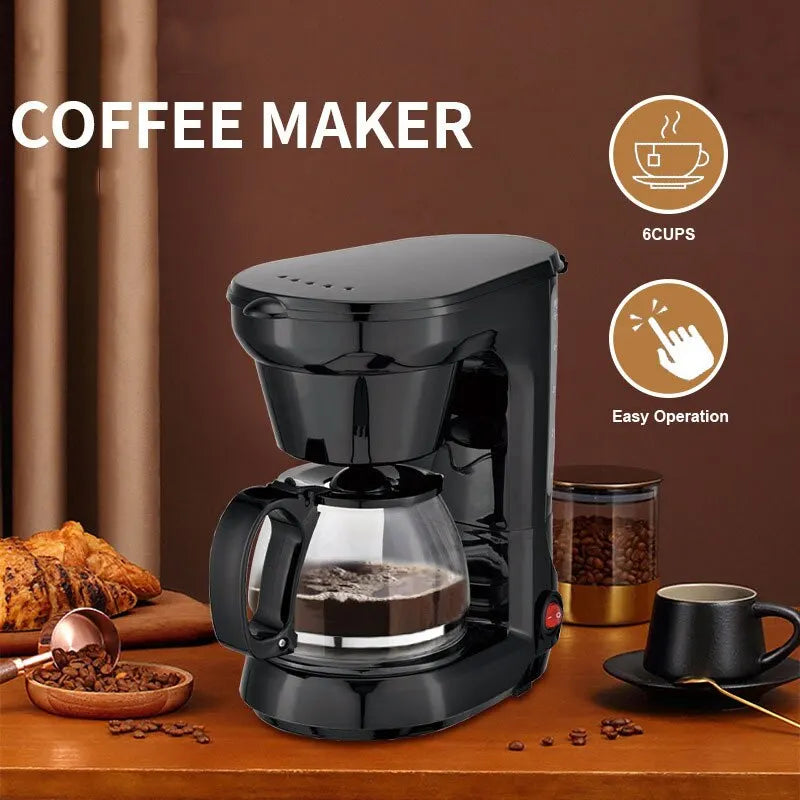 Home American Semi-Automatic Filter Coffee Machine Glass Teapot Drip Coffee Pot 110W/220W