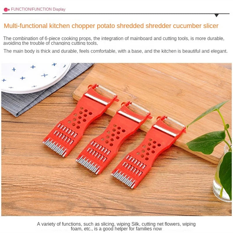 1/3/5PCS Multi-function Vegetable Cutter Potato Shredder Radish Shredder Cucumber Slicer Manual Peeler Household Kitchen Tools