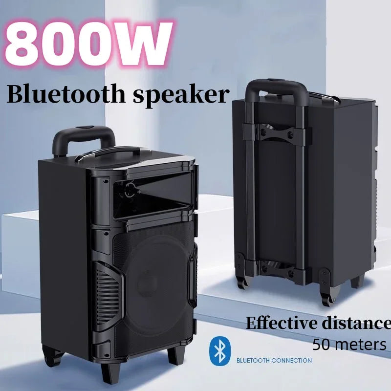 Music Trolley Box Portable Party Karaoke Bluetooth Speaker System Outdoor 800W Heavy Subwoofer Sound Box With MIC Caixa De Som