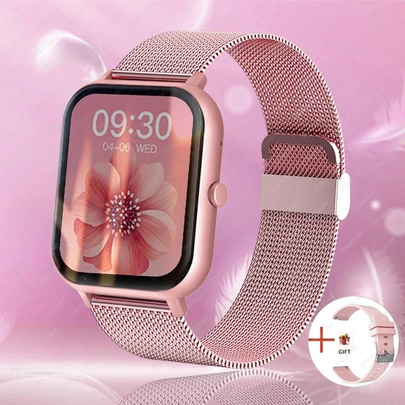 Montre connectée pour hommes et femmes, avec appels Bluetooth, fréquence cardiaque, sang, oxygène, Assistant vocal, 2024 + sport, pour Xiaomi, nouveau, 100