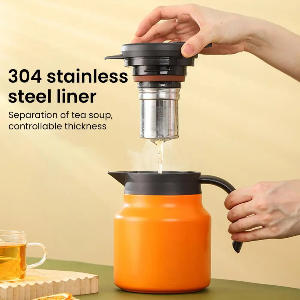 Bouilloire Double cafetière en acier inoxydable de 800ml, bouteille d'eau, bouilloire à thé avec filtre à thé, théière à ragoût isolante pour la maison