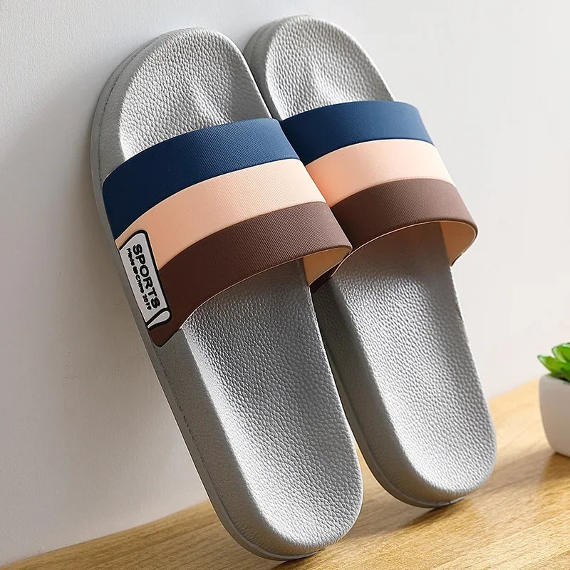 Stylish Bathroom Slippers Women's Home Indoor Simple Bath Anti-slip Thick-soled Slippers Men's Home Slippers Man Shoes Designer