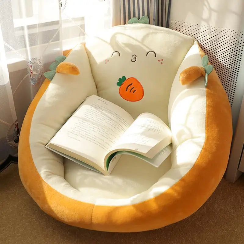 Lazy Sofa Creative Cartoon Living Room Balcony Single Lounge Sofa Bay Window Tatami Cushion Futon Bedroom Recliner