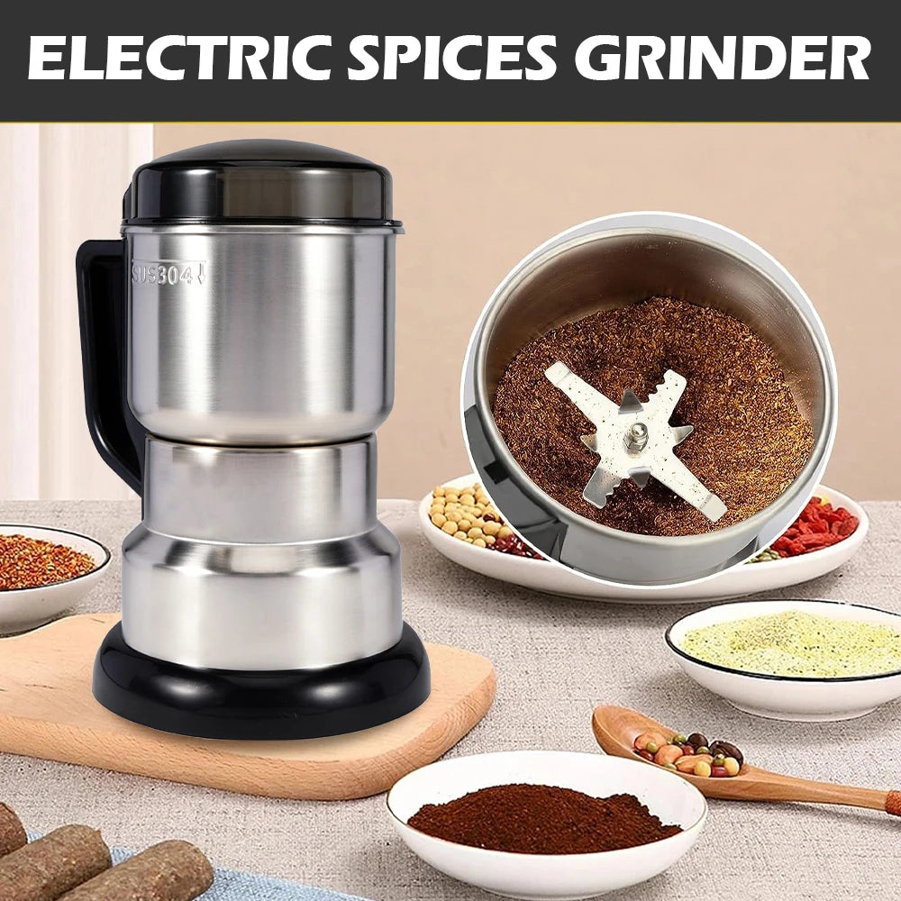 400W 304 Stainless Electric Grinder Eight Page Blade Electric Fast Grinding Multifunction Smash Machine Rice Beans Home Blender_Yu Sweetie