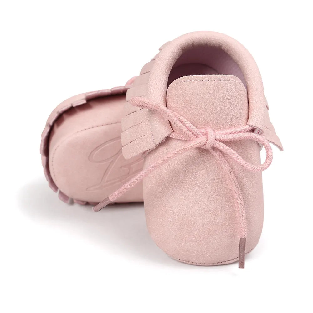 Chaussures bébé nouveau-né infantile garçon fille classique à lacets glands daim Sofe anti-dérapant enfant en bas âge berceau ramper chaussures mocassins 10 couleurs