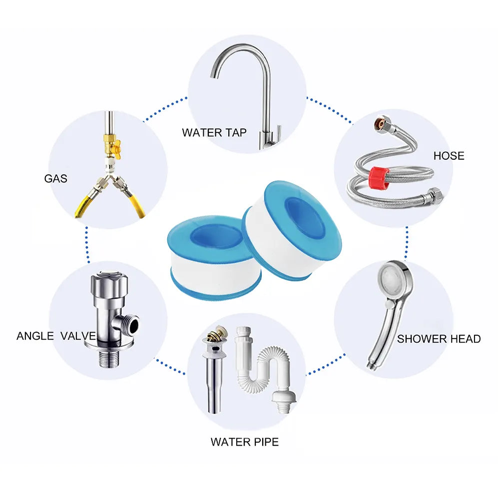 Ruban d'étanchéité pour filetage de plomberie en PTFE, sans huile, étanche, bouchon d'égout, tuyau d'eau, outil de réparation de robinet, adhésifs, 3 pièces