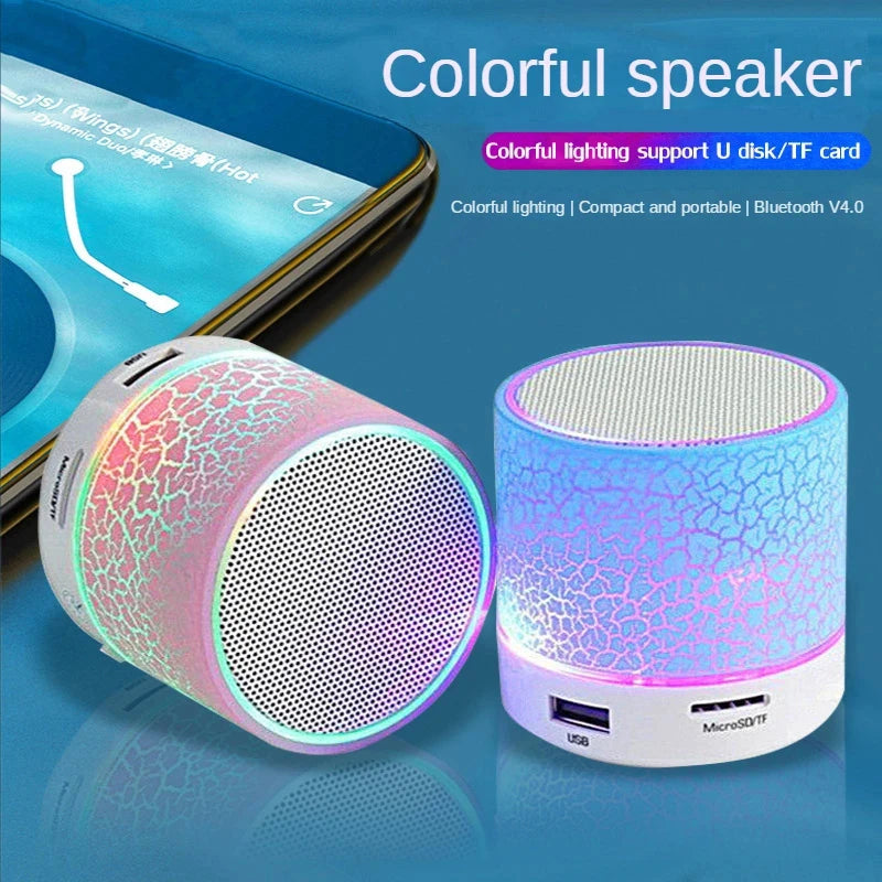 Universal Bluetooth Mini Speaker Wireless Speaker Colorful LED TF Card USB Subwoofer Portable MP3 Music Sound Column for Phones