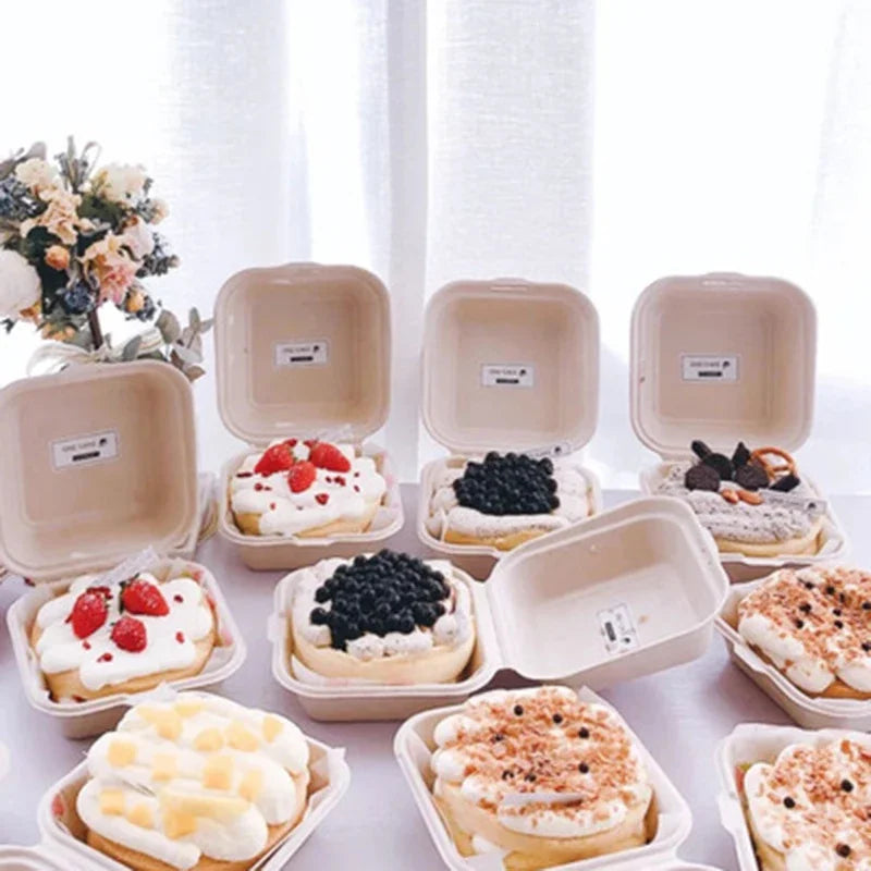 10/20pcs Disposable Bento Food Containers Baking Dessert Cake Bowl packaging Burger Snack Boxes Microwavable Home  Lunchbox