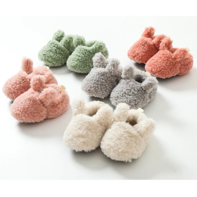 Baby Socks Winter Baby Boy Girl Booties Fluff Soft Toddler Shoes First Walkers Anti-slip Warm Newborn Infant Crib Shoes Moccasin