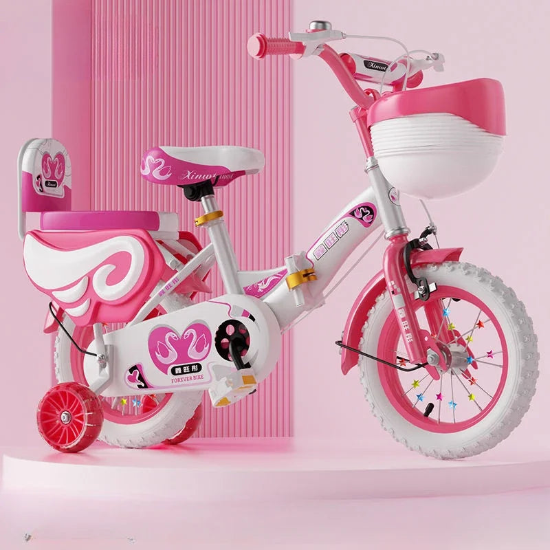 2-9 ans vélos pour enfants garçons filles vélo pliant Flash roue auxiliaire vélos réglables rose