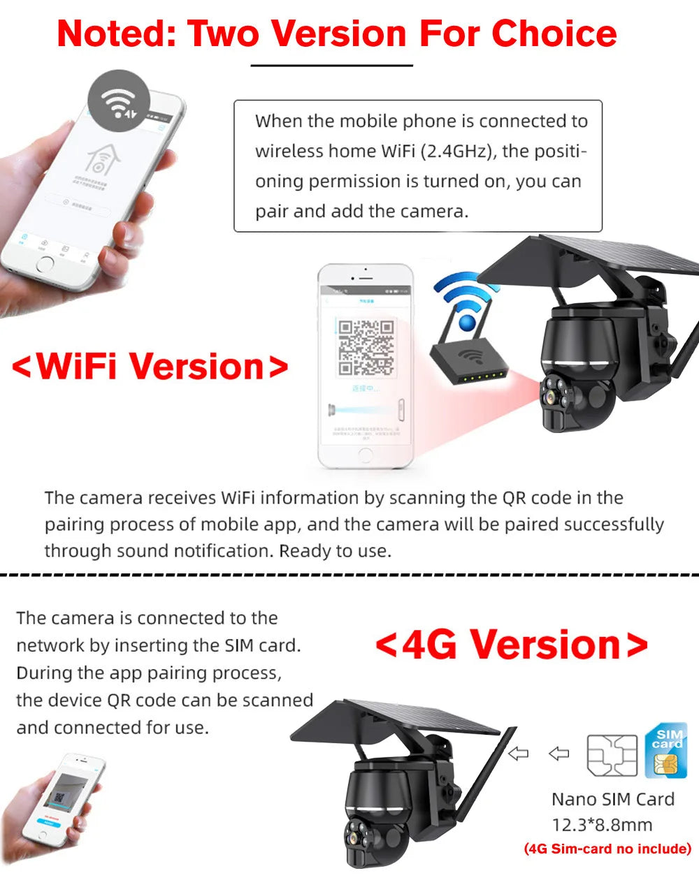 HD 5MP sans fil WiFi 4G caméra panneau solaire rechargeable alimenté par batterie Protection de sécurité caméra de Surveillance extérieure Smart Home_Winnie Lin