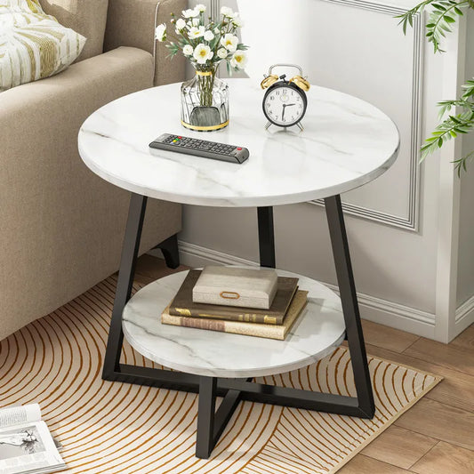 Light luxury coffee table, bedroom small round table, living room sofa side table