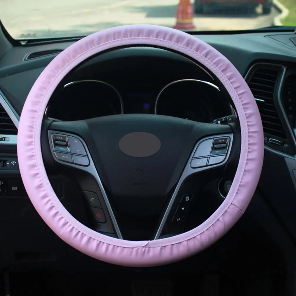 Housse de volant en cuir pour femmes, 10 pièces, ensemble d'accessoires de voiture mignons avec ceinture de sécurité, épaulettes, porte-gobelets, décorations de voiture