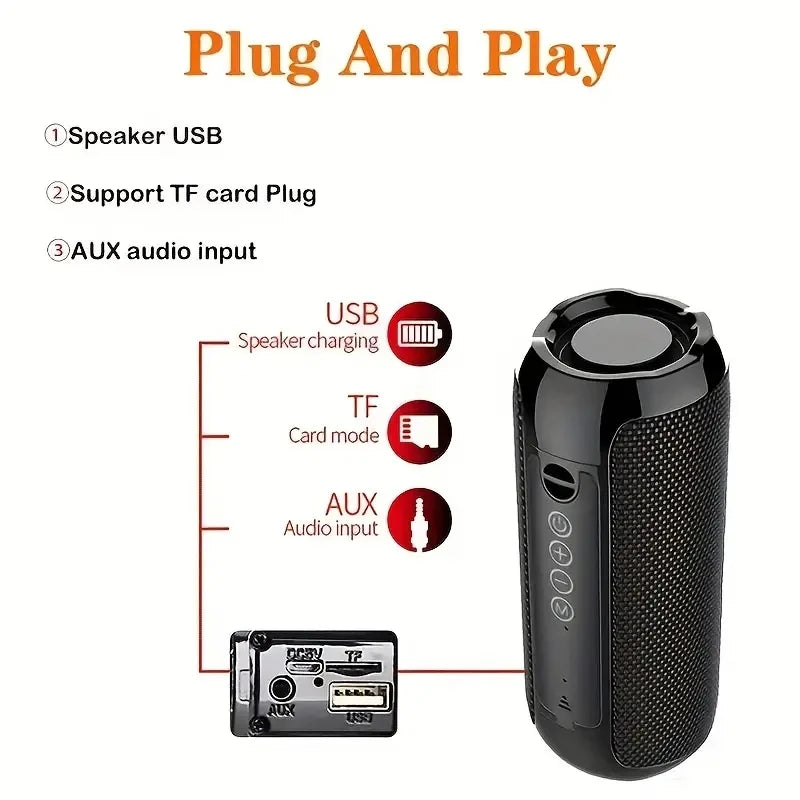 Wireless Bluetooth 5.3 Speaker Waterproof Audio USB card supports FM 360 stereo surround outdoor portable speakers