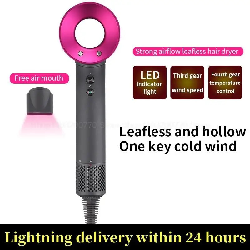 Leafless Hair Dryer New Professional With Flyaway Attachment Negative Ionic Premium Hair Dryers Multifunction Salon Style Tool