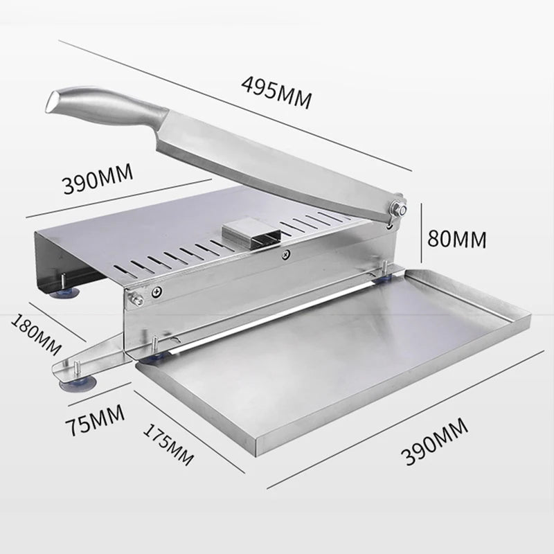 2023 Manual Stainless Steel Food Cutter Slicing Machine Automatic Home Kitchen Frozen Meat Slicer Meat Delivery Nonslip Handle