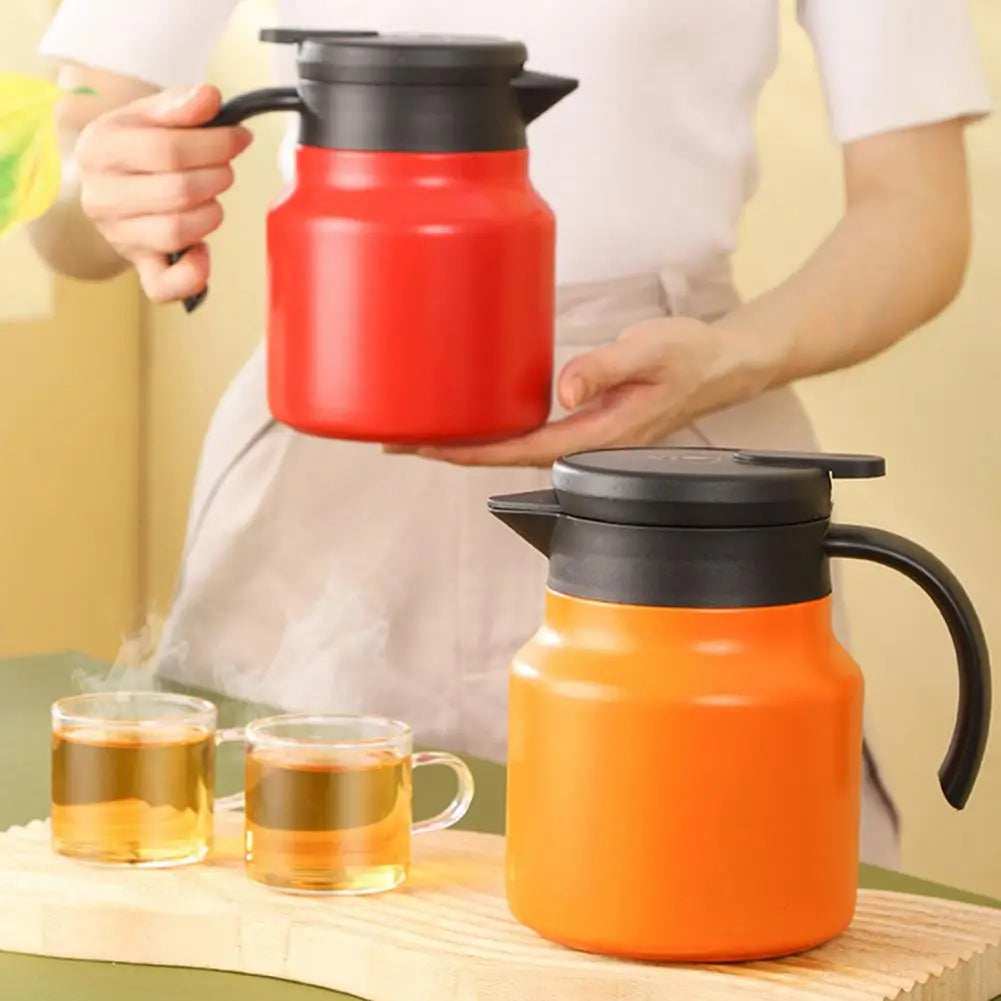 Bouilloire Double cafetière en acier inoxydable de 800ml, bouteille d'eau, bouilloire à thé avec filtre à thé, théière à ragoût isolante pour la maison