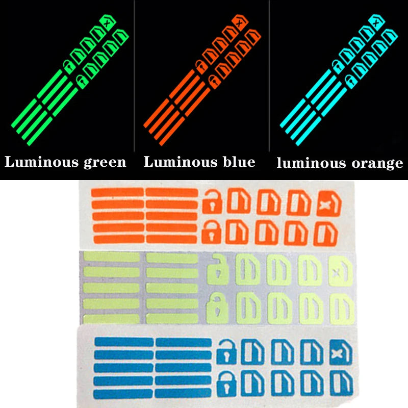 Luminous Car Window Button Sticker Door Window Lifter Switch Night Fluorescent Decals Car Interior Decoration Auto Accessories