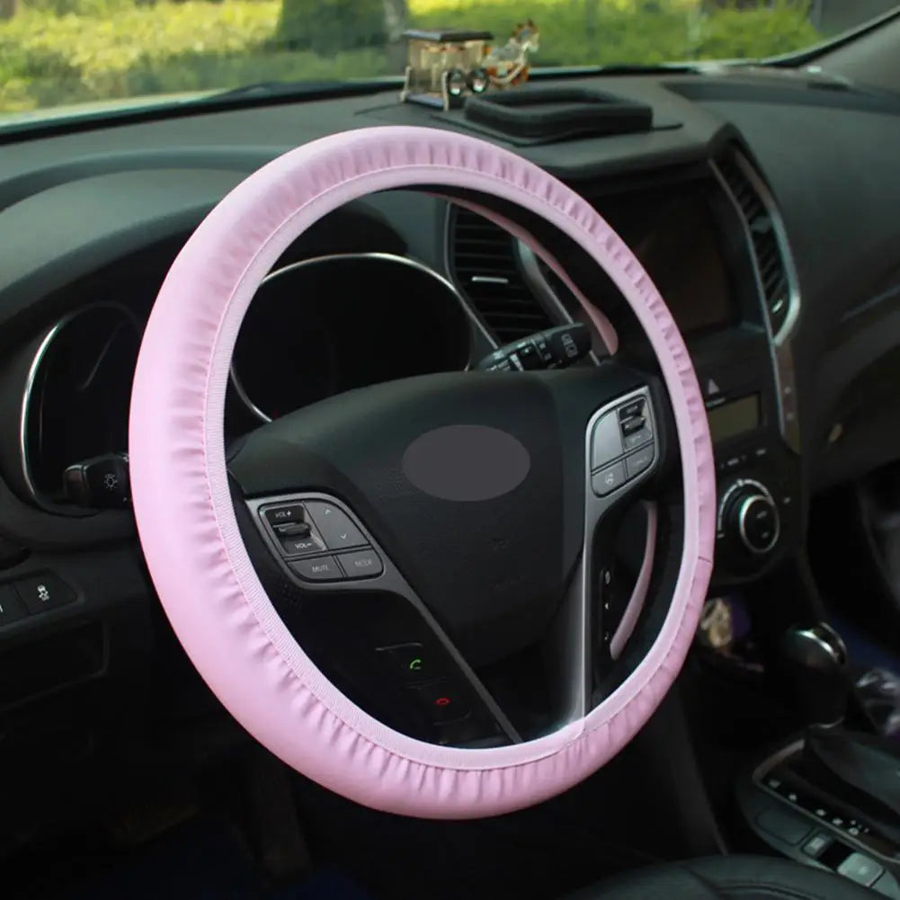 Housse de volant en cuir pour femmes, 10 pièces, ensemble d'accessoires de voiture mignons avec ceinture de sécurité, épaulettes, porte-gobelets, décorations de voiture