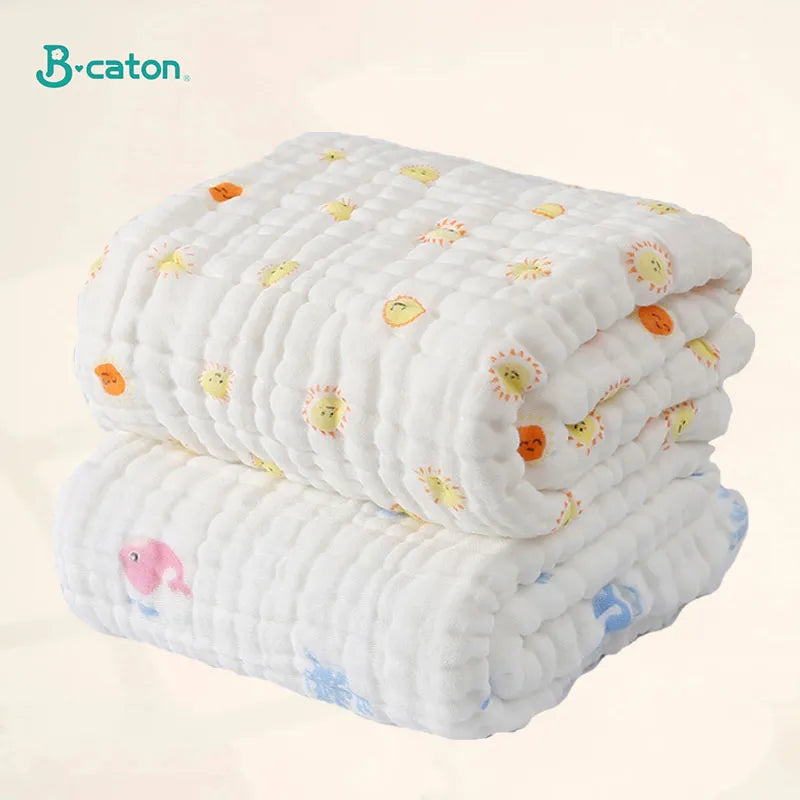 Serviette de bain pour bébé, 100% coton, pour garçons et filles, couverture pour nouveau-né, peignoir, 6 couches de gaze, gant de toilette, emmaillotage pour nourrissons