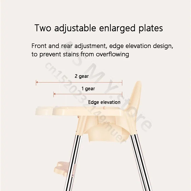 Chaise de salle à manger pour bébé, chaise de salle à manger pour enfants, table et chaises pour enfants, réglable en hauteur, avec étagère à jouets