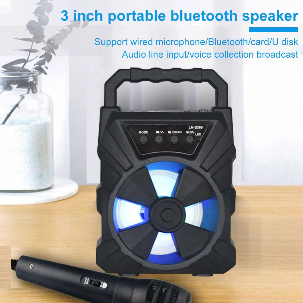 Wireless Speaker Portable Outdoor Mini Bass Sound Home Bluetooth-compatible Loudspeaker with Microphone